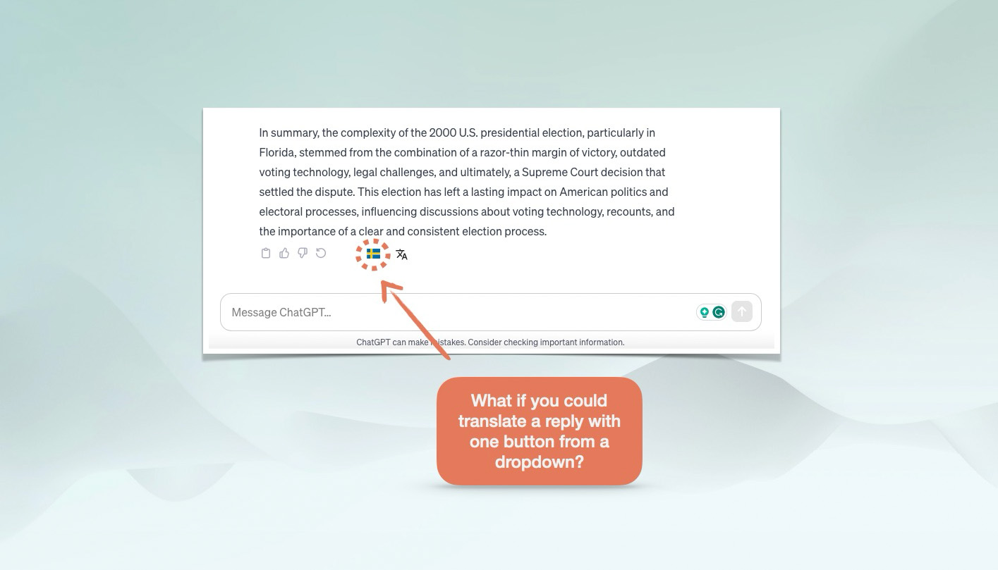 What if could translate a reply with one button from a dropdown ? 